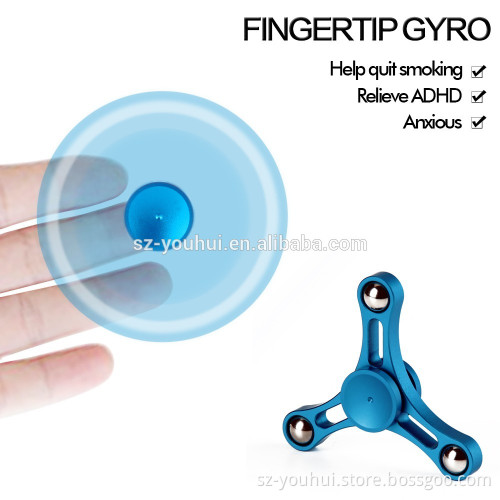 Metal 3 bar Finger Toy Rotating Hand Fidget Spinner